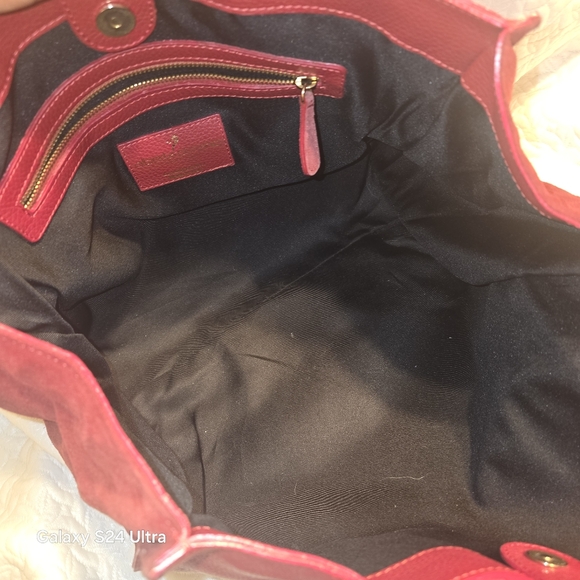 Red Leather AND Suede Tote Bag - Picture 5 of 7